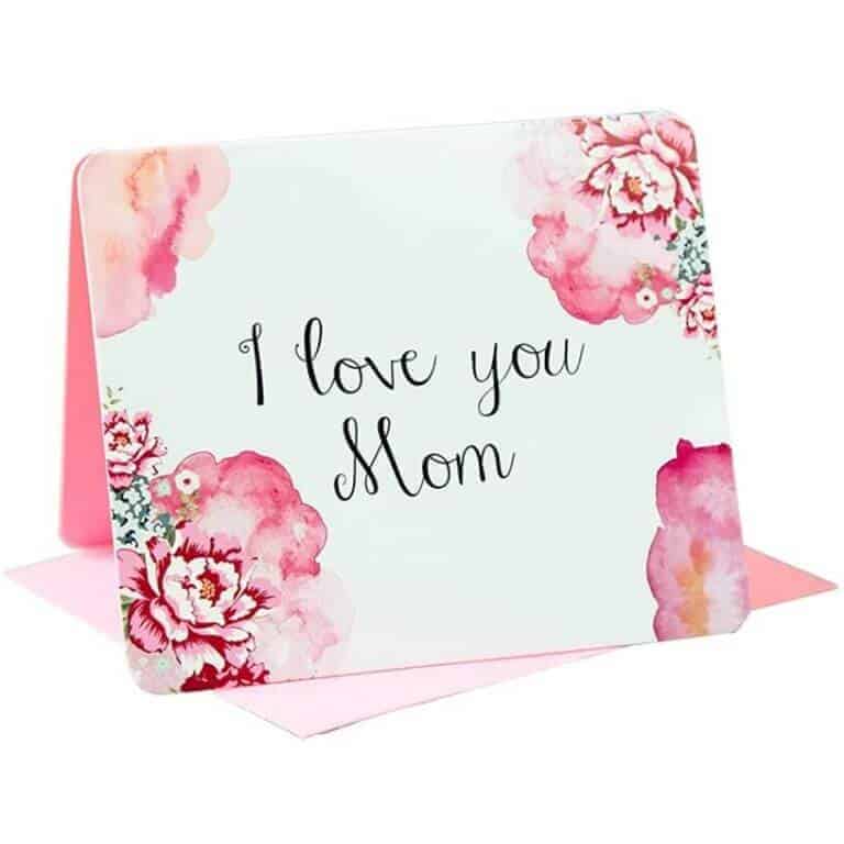 Tarjeta flores y love you mom