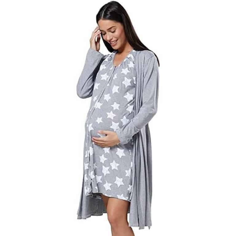 camison gris estrellas para embarazadas